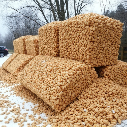 Piles of suet pellets for winter