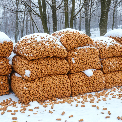 Piles of suet pellets for winter