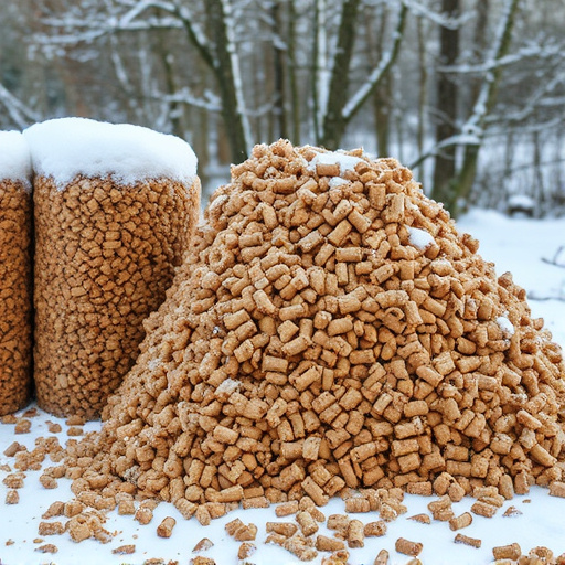 Piles of suet pellets for winter