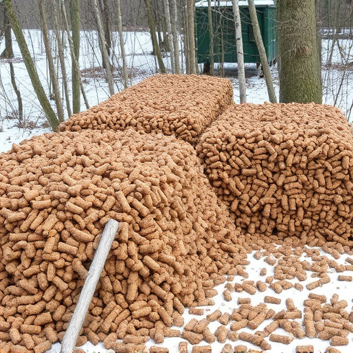 Piles of suet pellets for winter