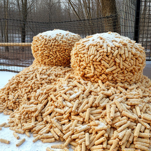 Piles of suet pellets for winter