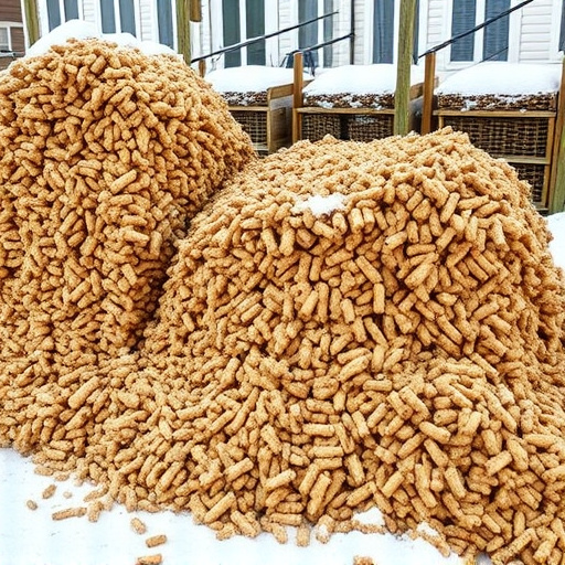 Piles of suet pellets for winter