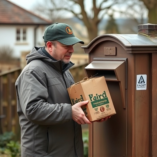 Postman delivering wild bird food parcel