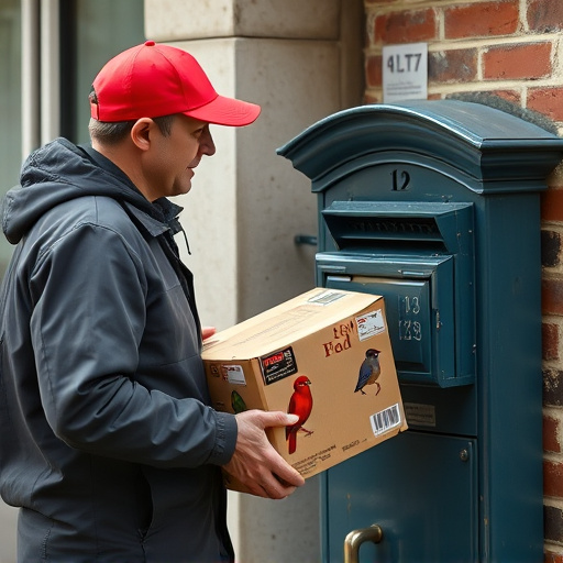 Postman delivering wild bird food parcel