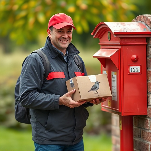 Postman delivering wild bird food parcel