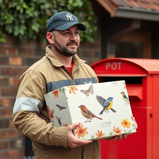 Postman delivering wild bird food parcel
