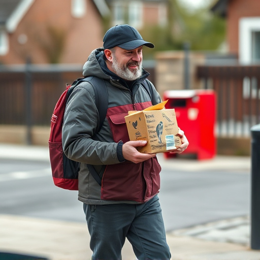 Postman delivering wild bird food parcel