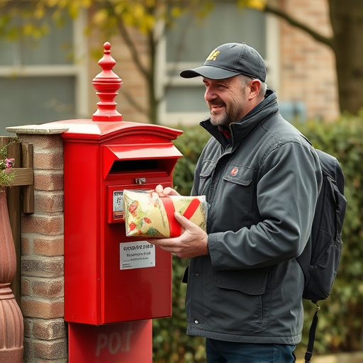 Postman delivering wild bird food parcel