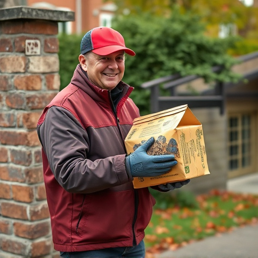 Postman delivering wild bird food parcel