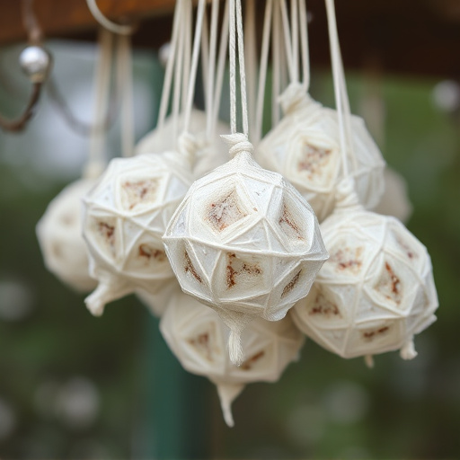 Processed suet balls hanging outside