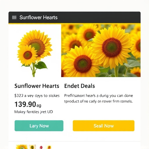 Product page showing sunflower hearts deal