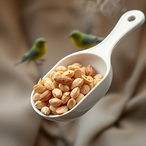 Refill scoop of peanuts for birds
