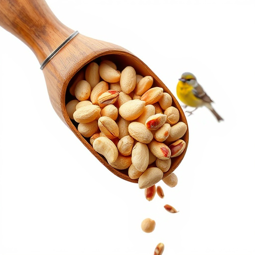 Refill scoop of peanuts for birds
