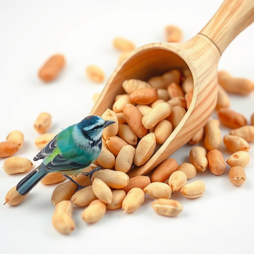 Refill scoop of peanuts for birds