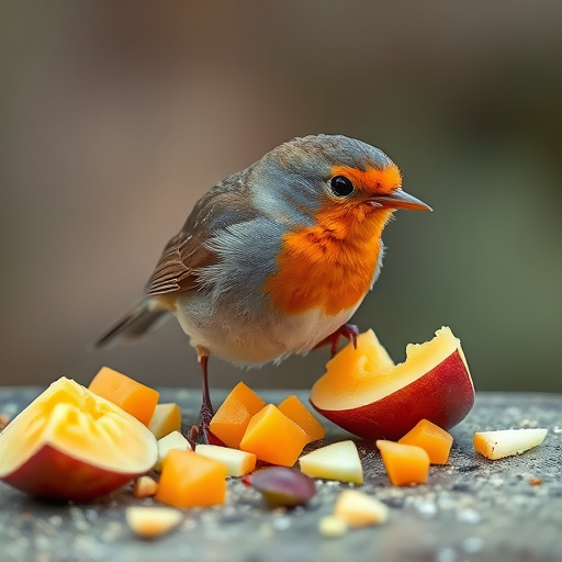 robin-nibbling-on-chopped-fruit-pieces-640x480-55706058.jpeg