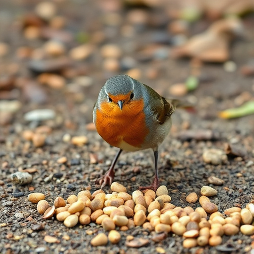 robin-pecking-at-suet-pellets-on-ground-640x480-2493435.jpeg