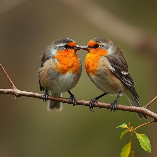 Robins and tits pecking suet pieces