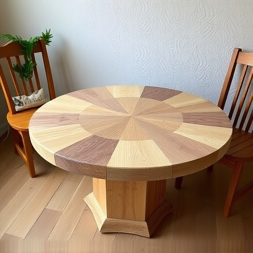 Round hanging table with suet blocks
