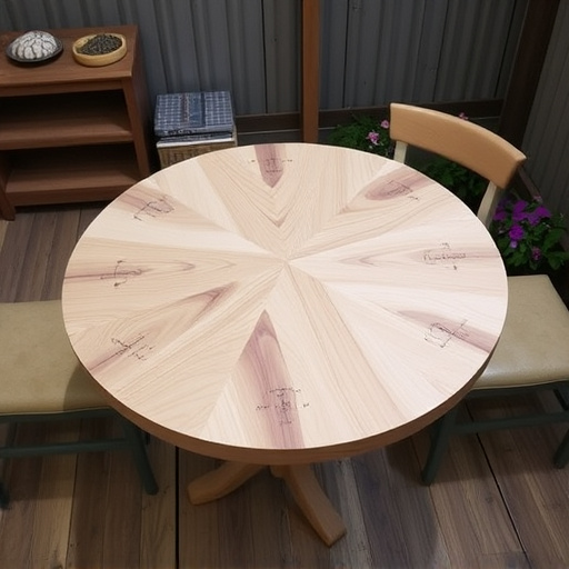 Round hanging table with suet blocks
