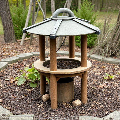 Rustic ground feeder with weatherproof top
