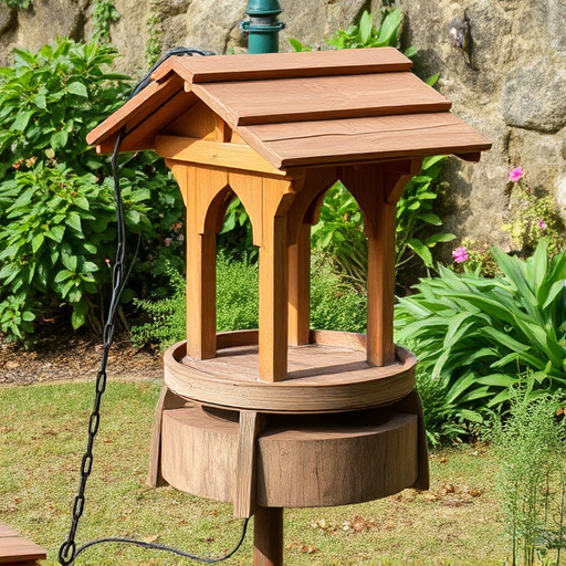 Rustic ground feeder with weatherproof top