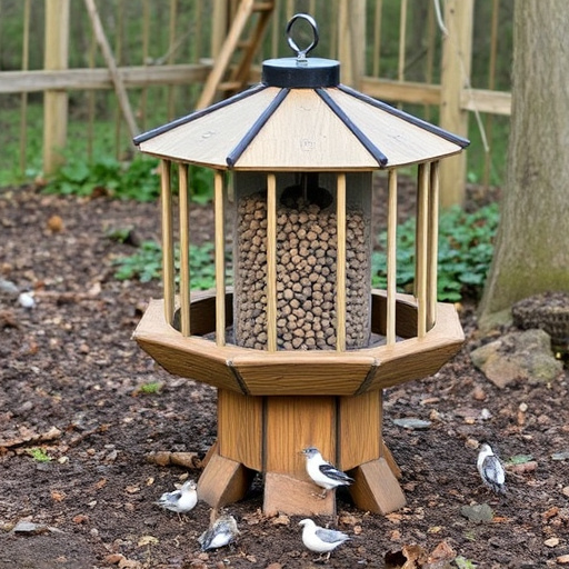 Rustic ground feeder with weatherproof top