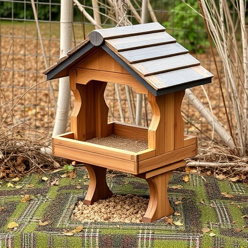 Rustic ground feeder with weatherproof top