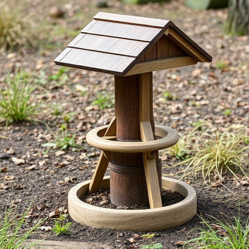 Rustic ground feeder with weatherproof top