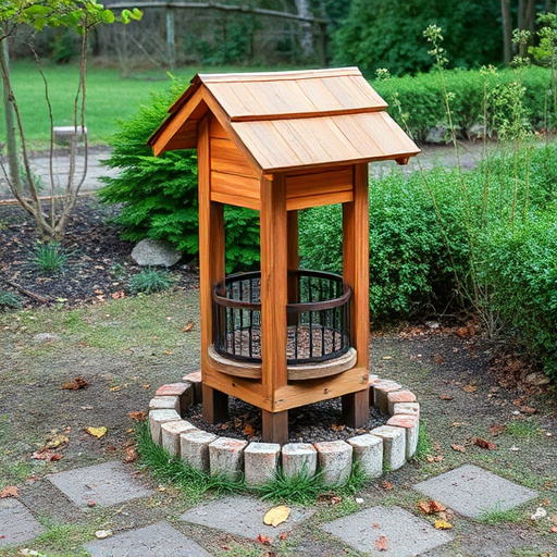 Rustic ground feeder with weatherproof top