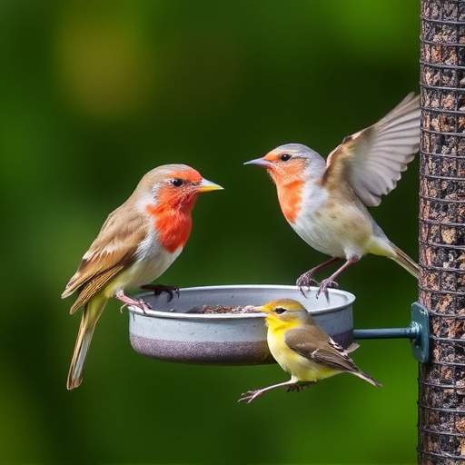 Seasonal bird feeding guide with UK birds