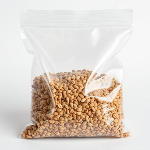 Seed mix in transparent plastic bag