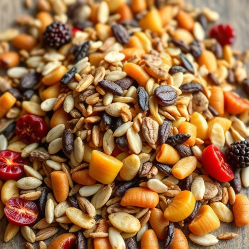 Seed mix with dried fruits