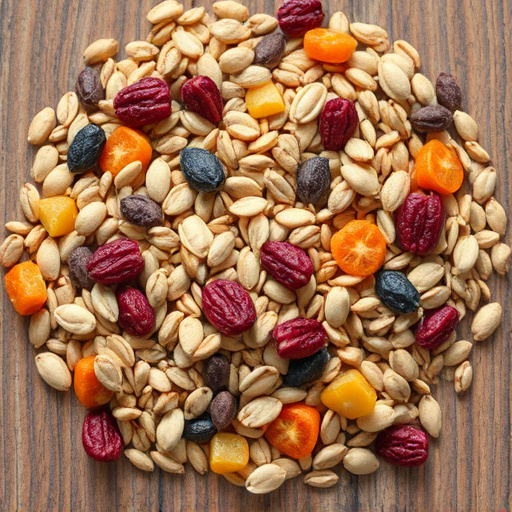 Seed mix with dried fruits