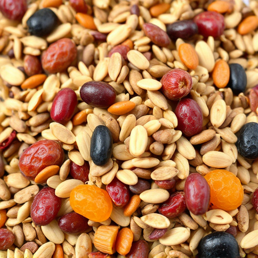 Seed mix with dried fruits