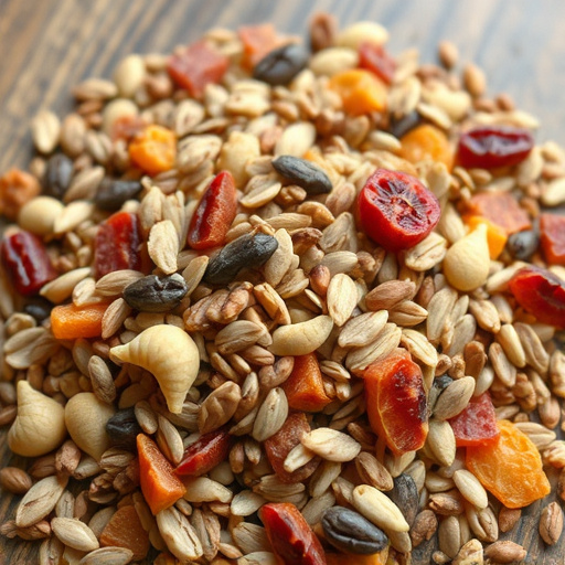 Seed mix with dried fruits