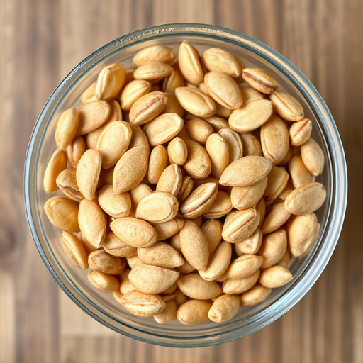 Shelled sunflower seeds in clear container