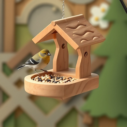 Small bird feeding platform with seed tray