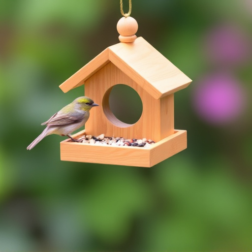 Small bird feeding platform with seed tray