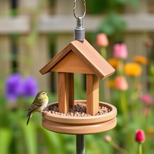 Small bird-friendly garden feeding station