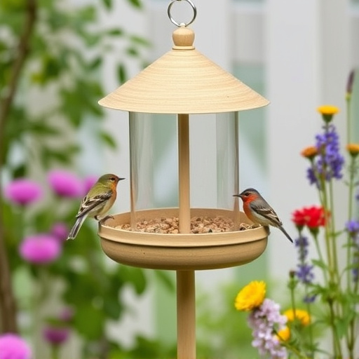 Small bird-friendly garden feeding station