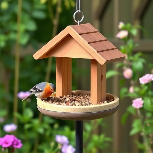 Small bird-friendly garden feeding station