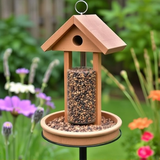 Small bird-friendly garden feeding station