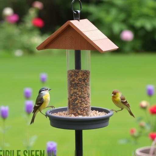 Small bird-friendly garden feeding station