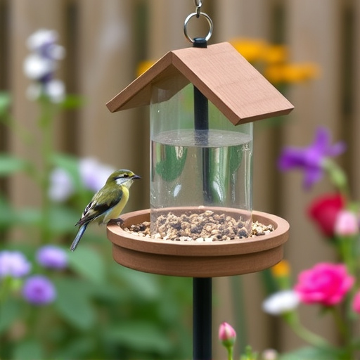 Small bird-friendly garden feeding station