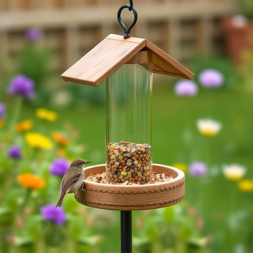 Small bird-friendly garden feeding station