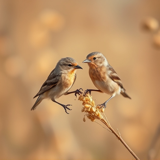 Small birds pecking at niger seeds