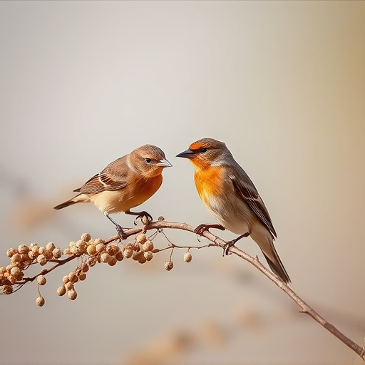 Small birds pecking at niger seeds
