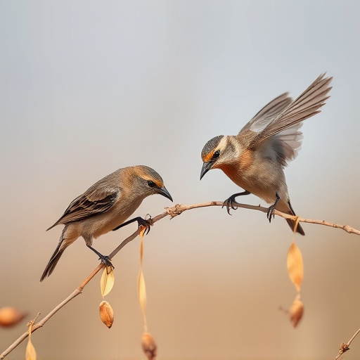 Small birds pecking at niger seeds