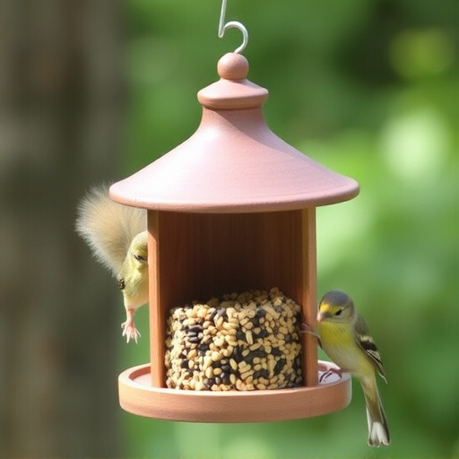 Squirrel-proof feeder with seed compartment