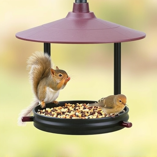 Squirrel-proof feeder with seed compartment